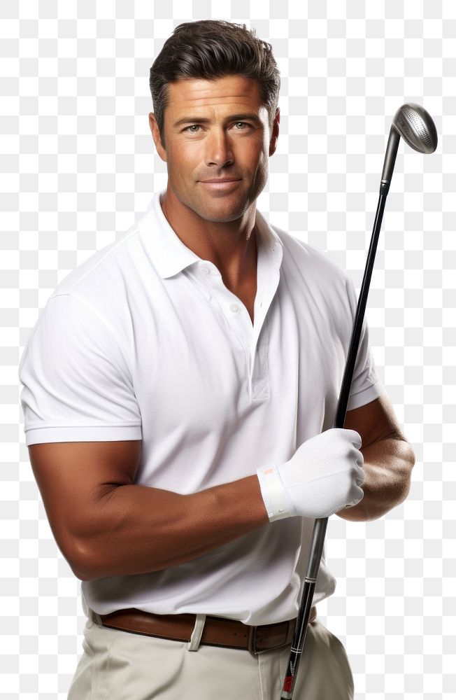 PNG Holding golf club portrait player sports.