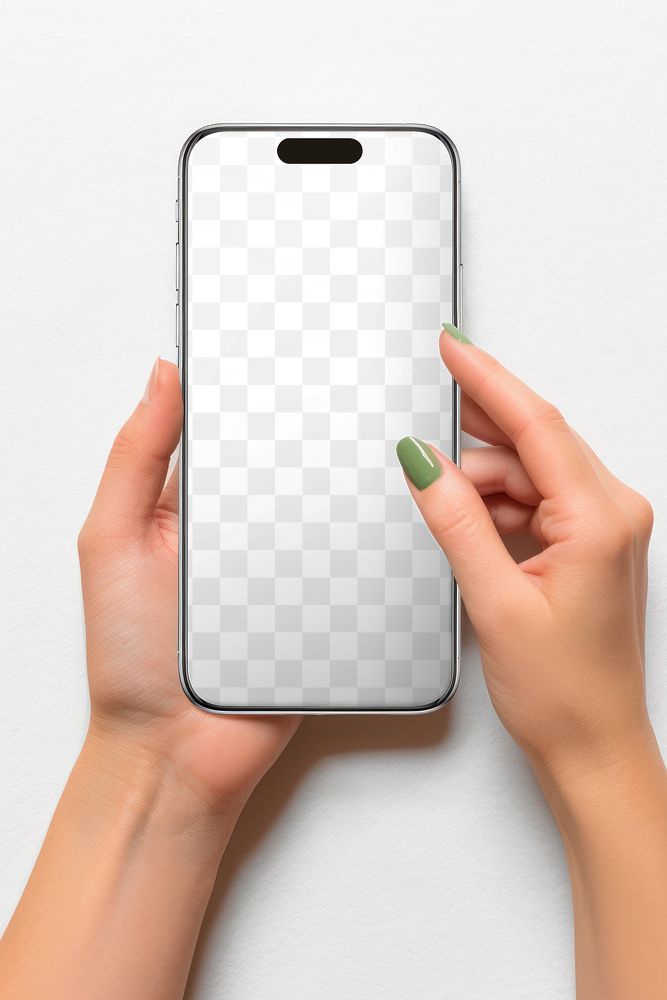 Phone screen png product mockup, transparent design