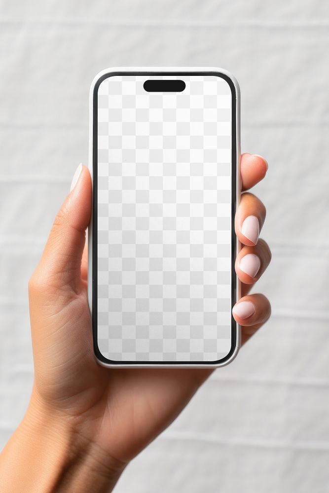 Mobile screen png mockup, transparent design