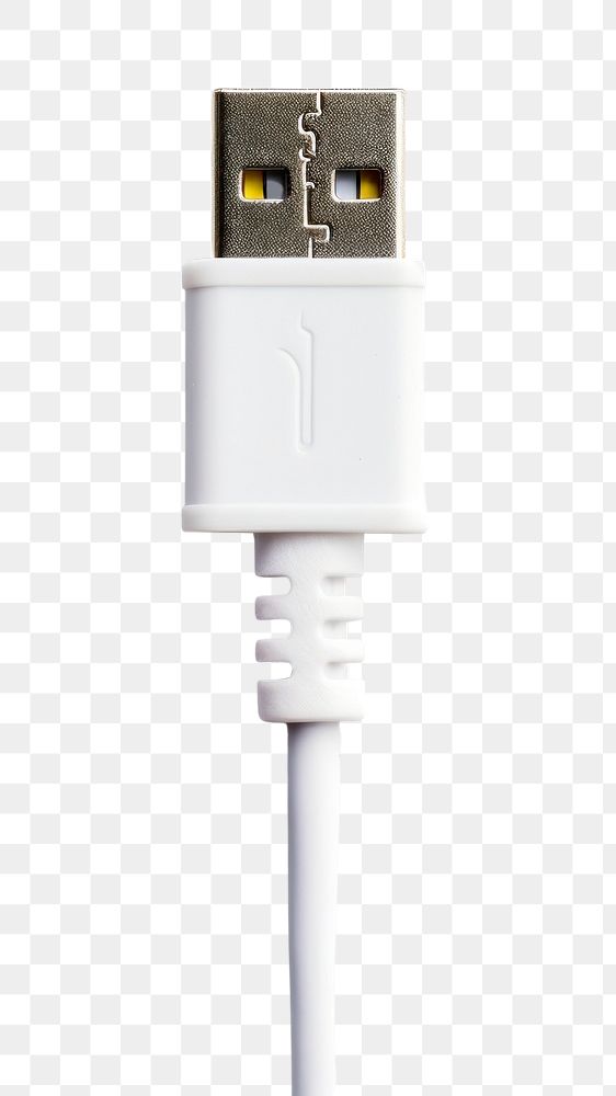 PNG USB micro USB cable white white background electricity.