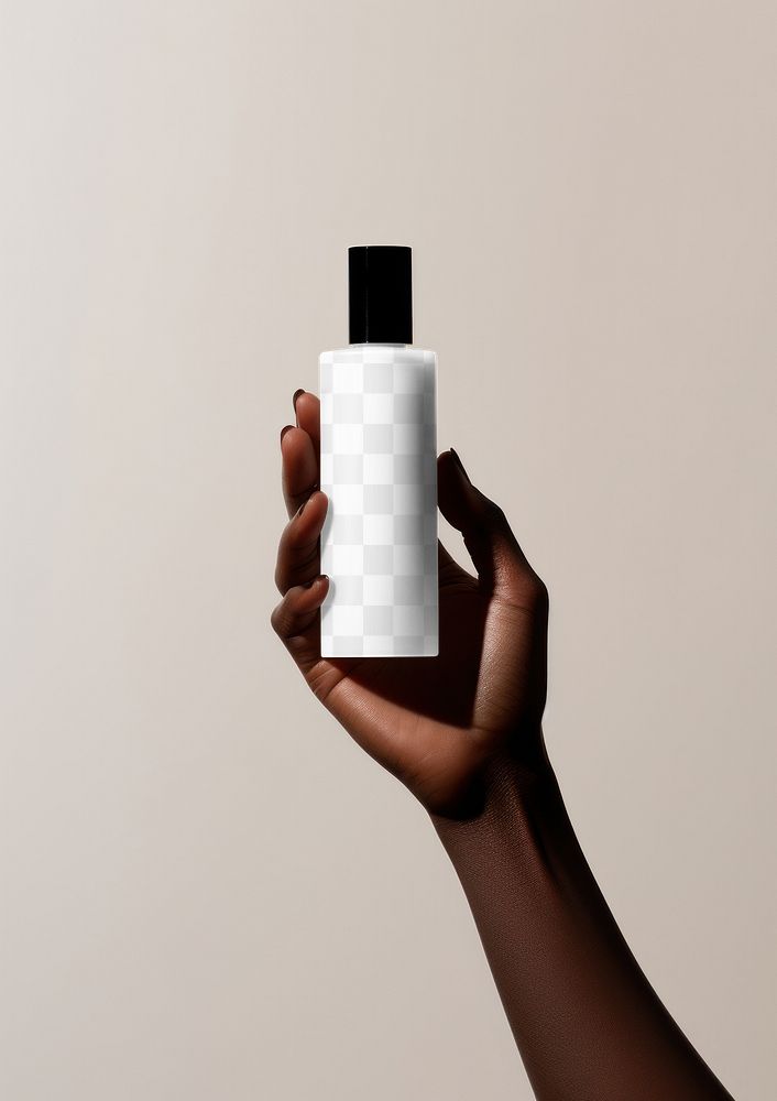 Skincare bottle png mockup, transparent design