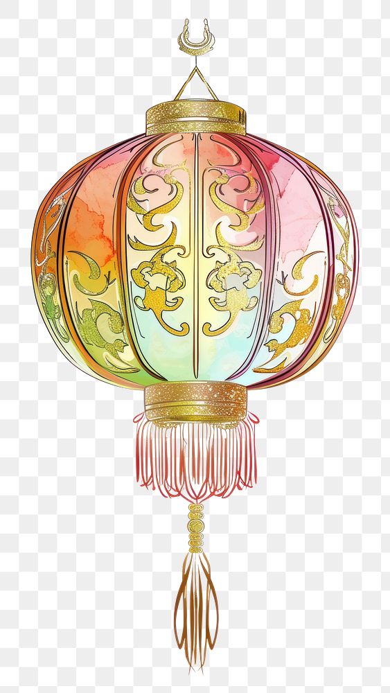 PNG Chinese lantern vintage pastel lamp white background architecture.