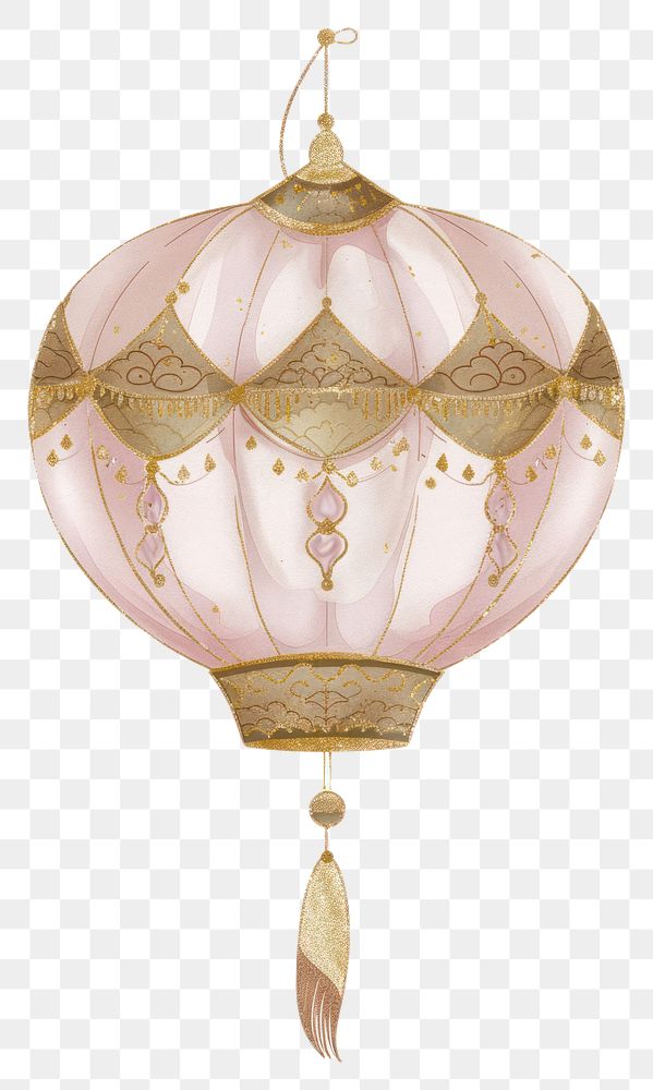 PNG Chinese lantern chandelier lamp gold.