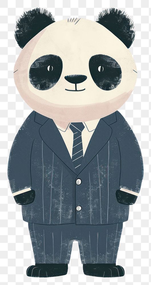 PNG A panda business person drawing sketch cute.