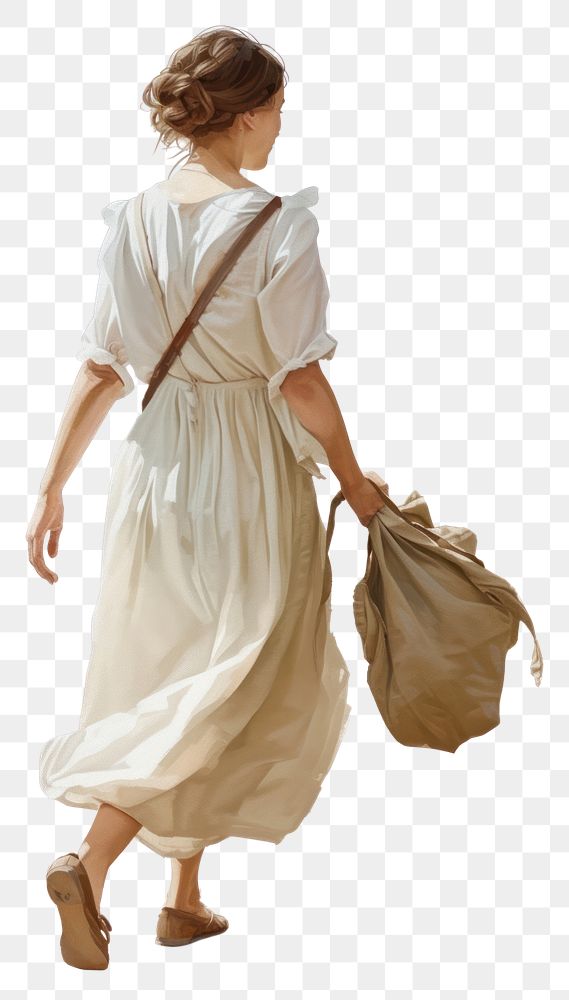 PNG A Woman in Casual Outfit bag footwear handbag.