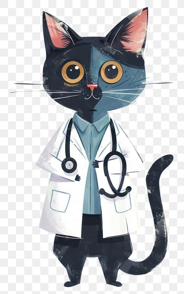 PNG Cat doctor veterinarian animal mammal.