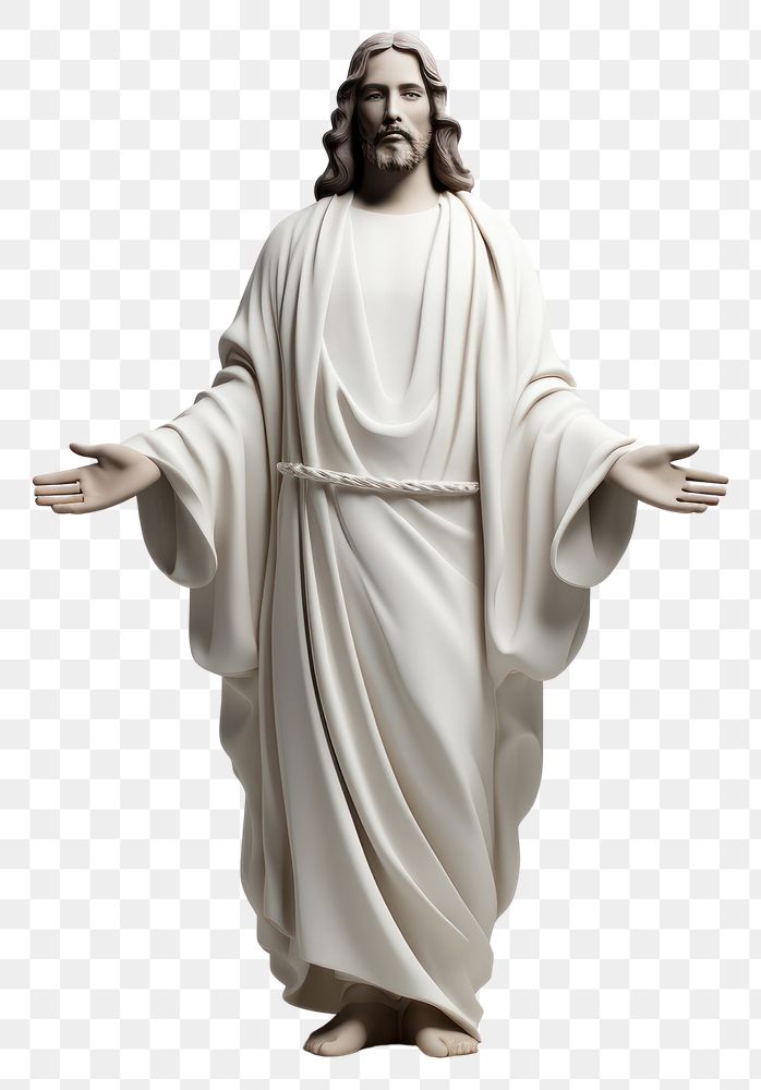 PNG Jesus statue sculpture art white background.
