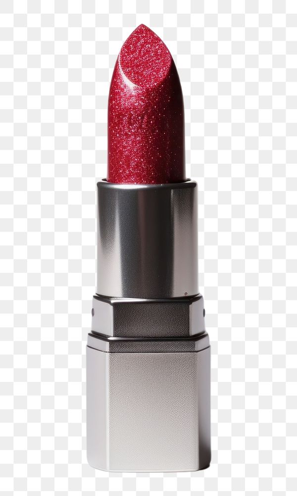 PNG Red glitter polish lipstick cosmetics white background glamour.