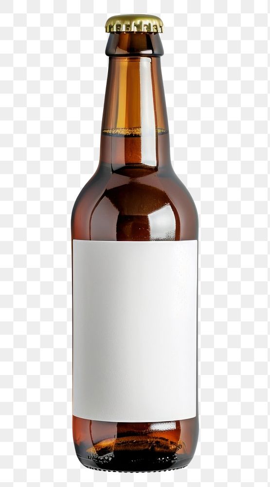 PNG Beer bottle mockup label drink gray background.