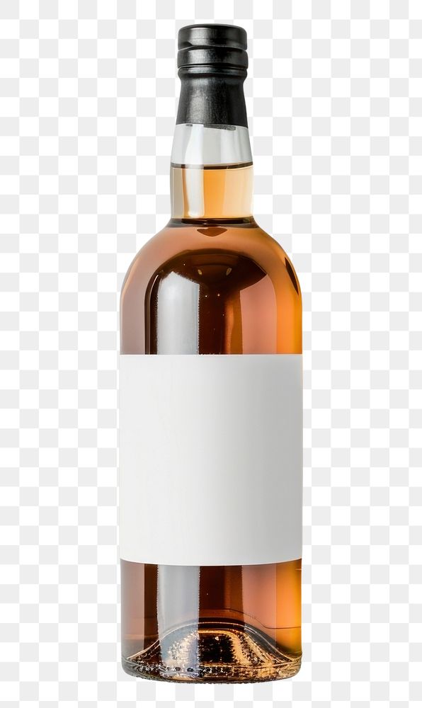 PNG Brandy bottle mockup glass label drink.