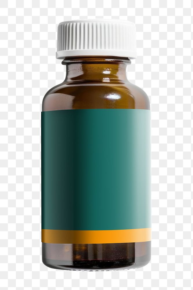 Dietary supplement bottle png, transparent background