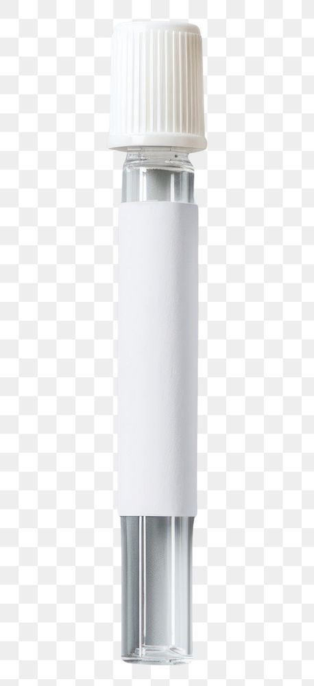 PNG Vacutainer tube mockup bottle white gray background.