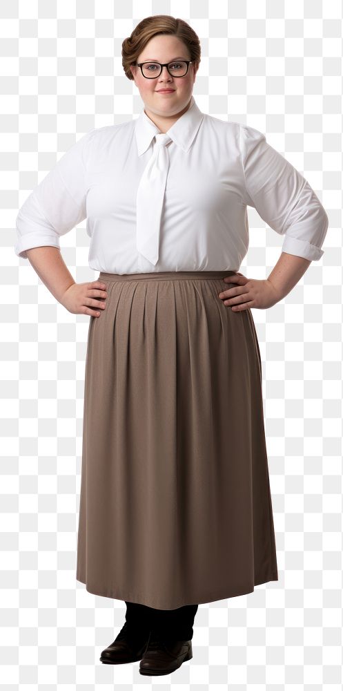 PNG Fat female teacher skirt adult white background.
