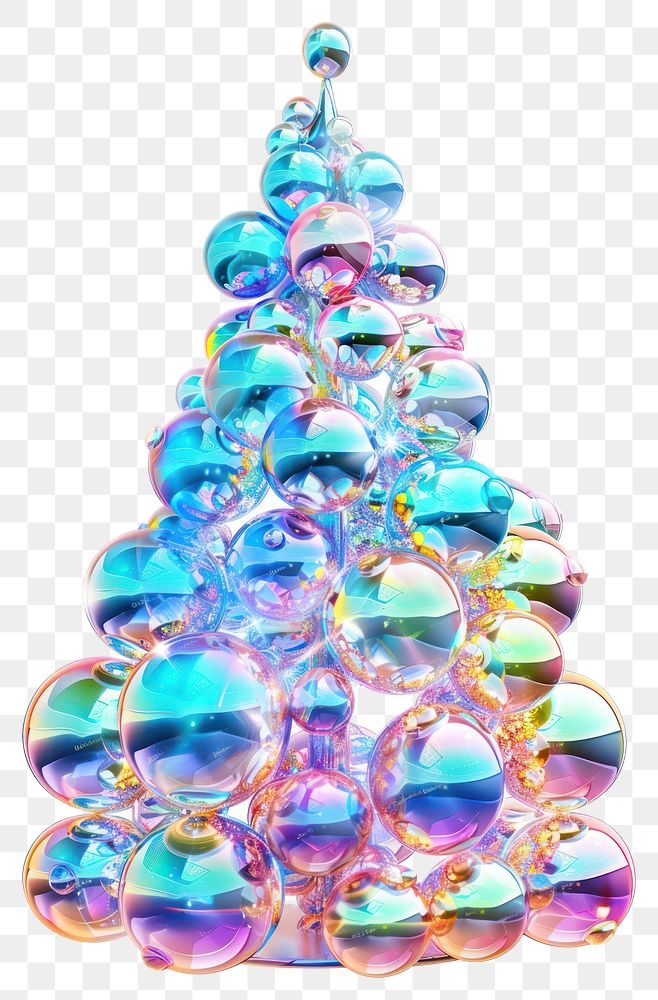 PNG Christmas bubble tree white background.