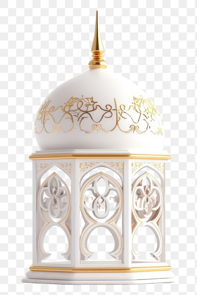 PNG 3d illustration white ramadan architecture building dome.