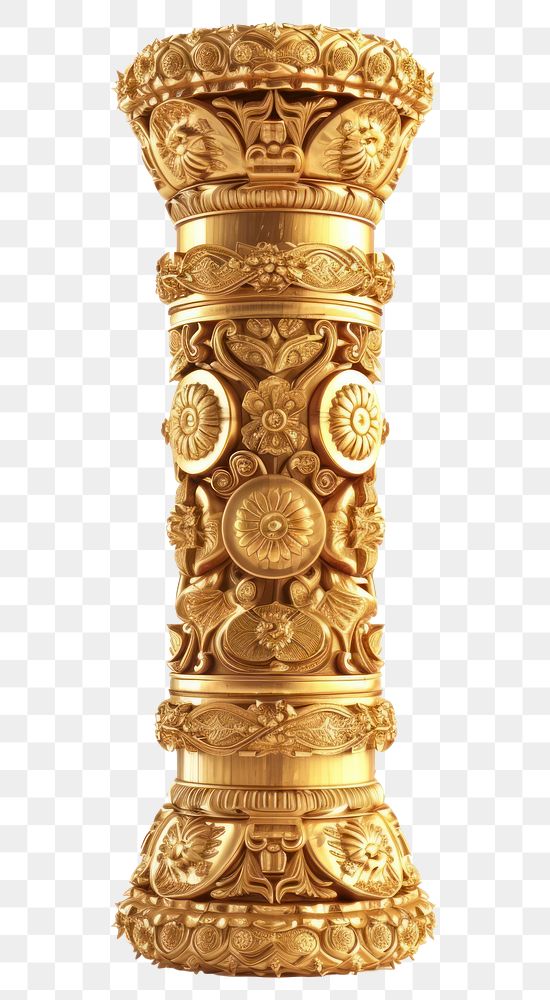 PNG The Buddhist Ashoka Pillar gold lighting white background.