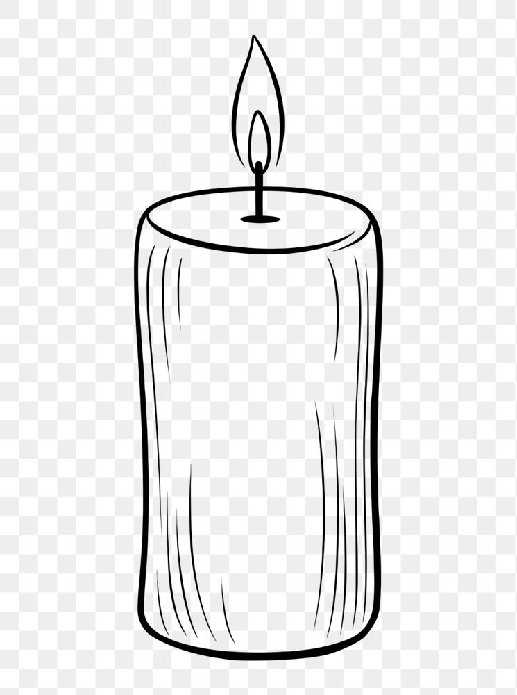 PNG Candle outline sketch fire white background creativity.