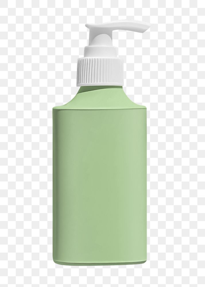 PNG Green pump bottle, transparent background