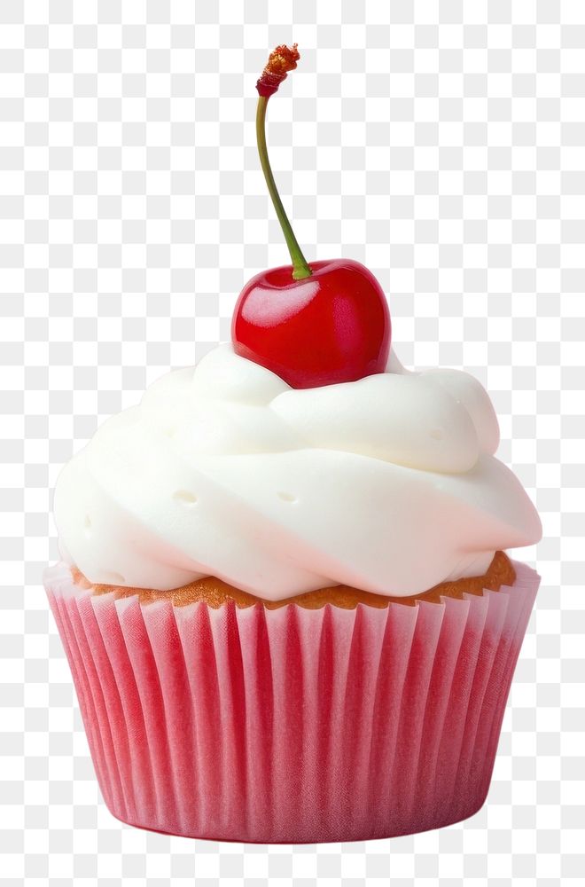 PNG Cup cake cherry fruit cupcake dessert cream.