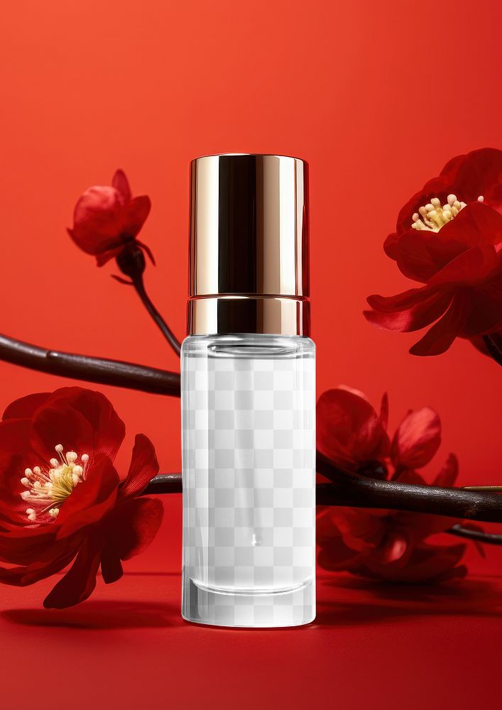 Perfume bottle png product mockup, transparent design