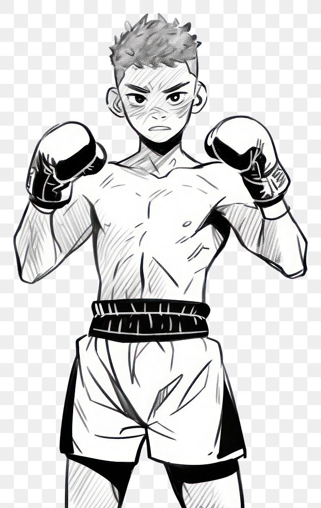 PNG Boxing sketch punching drawing.