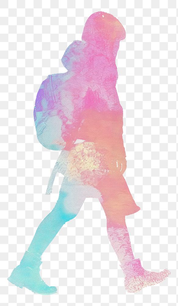 PNG Splattered silhouette creativity standing.