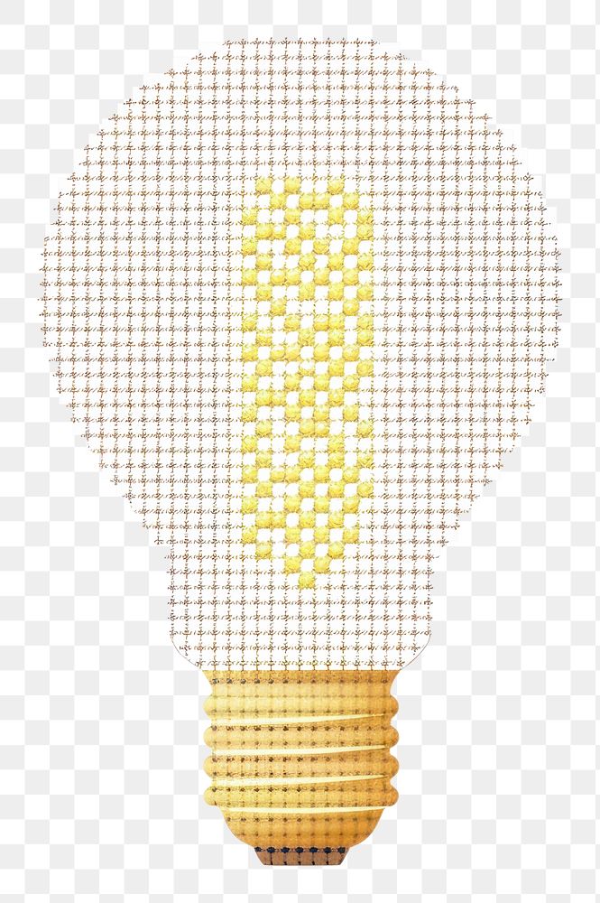 PNG  Cross stitch light bulb lightbulb white background electricity.