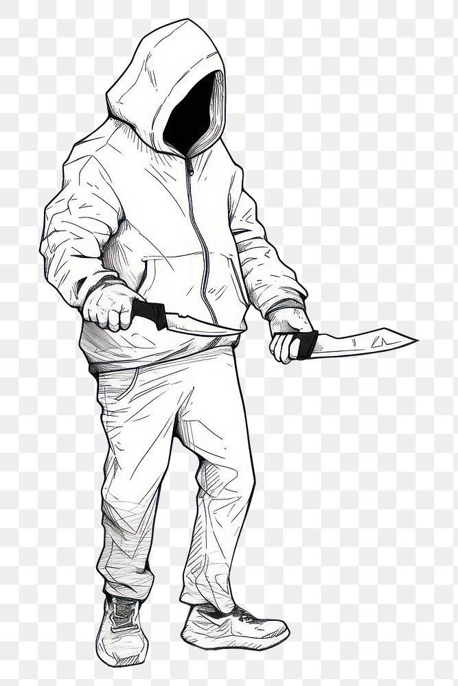 PNG Outline sketching illustration of a Robber cartoon drawing adult.