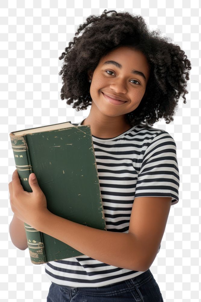 PNG Young woman smile happy book.