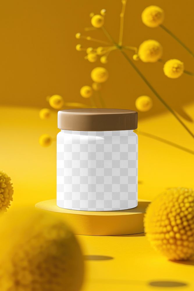 Jar packaging png product mockup, transparent design