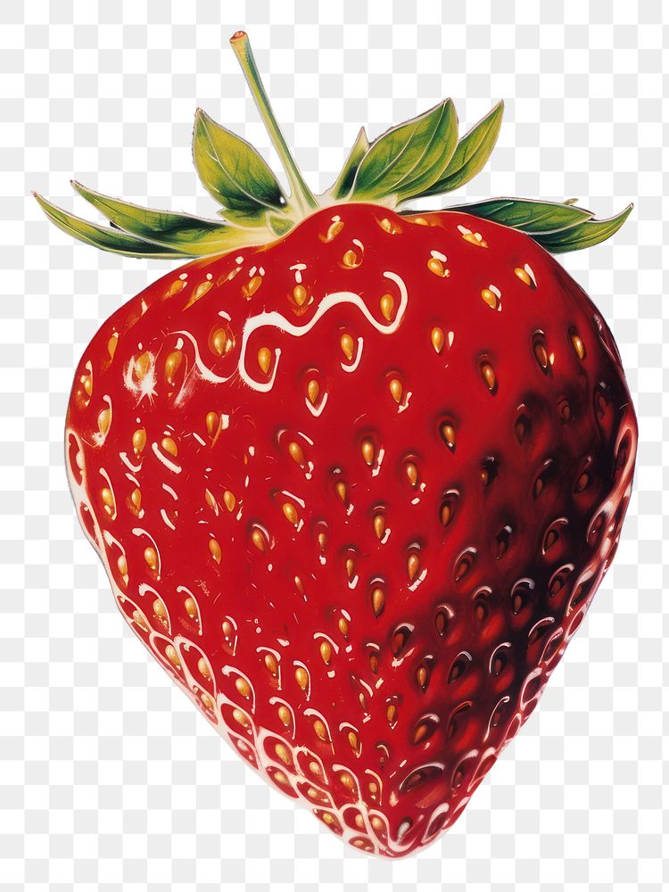 PNG Airbrush art of a strawberry fruit plant food.
