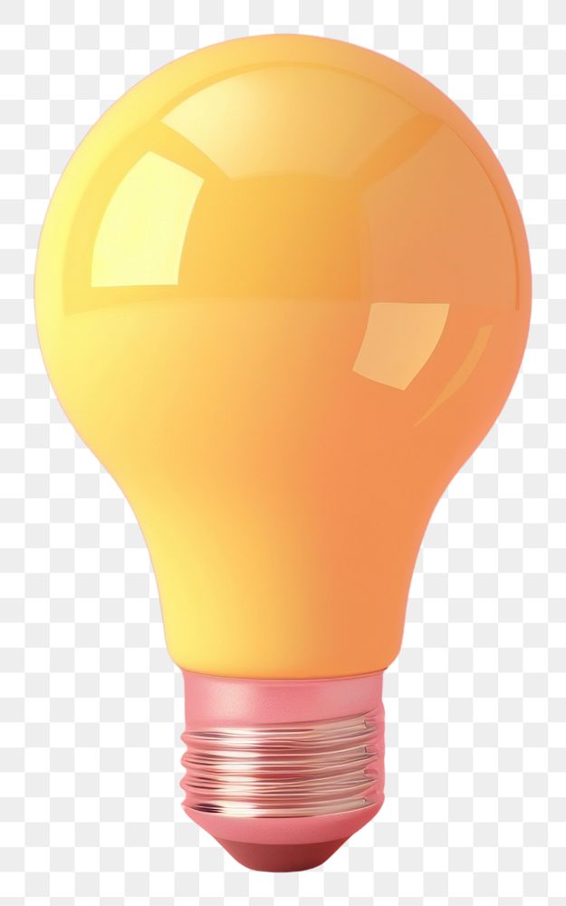 PNG Yellow light bulb lightbulb electricity illuminated.