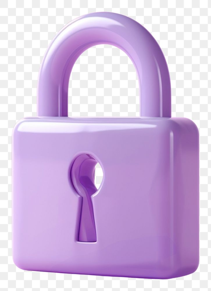 PNG Purple lock icon protection security attached.