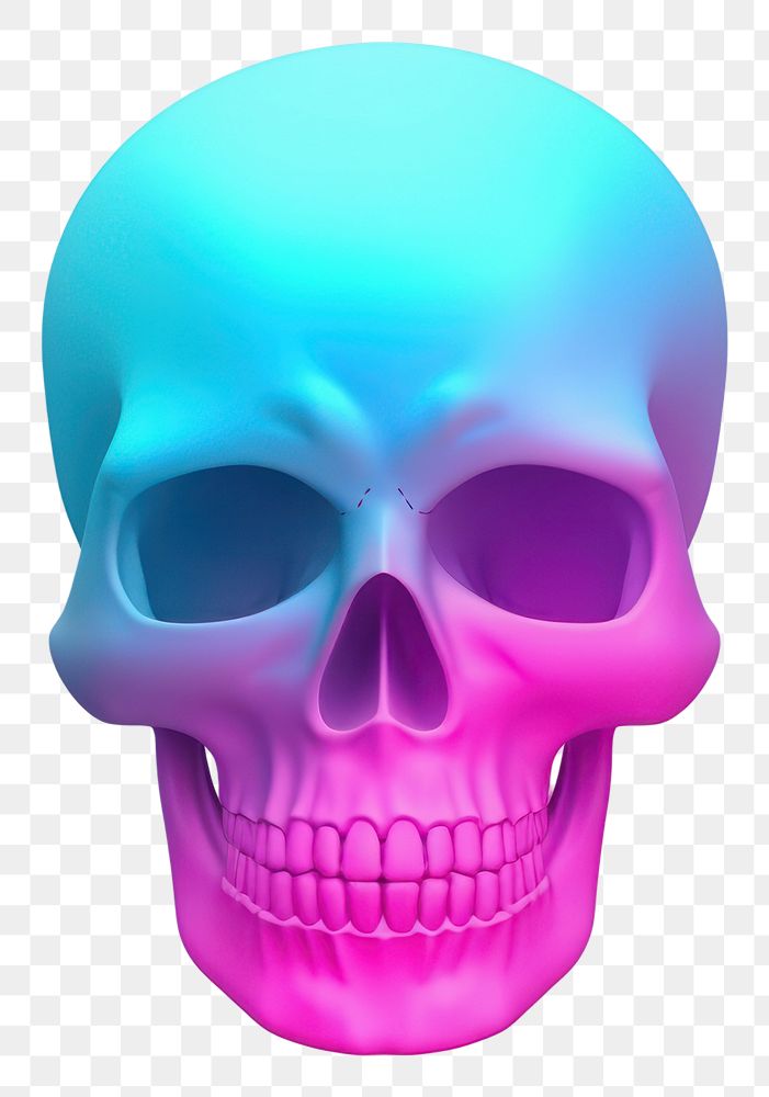 PNG  Abstract gradient illustration skull pink anatomy spooky.