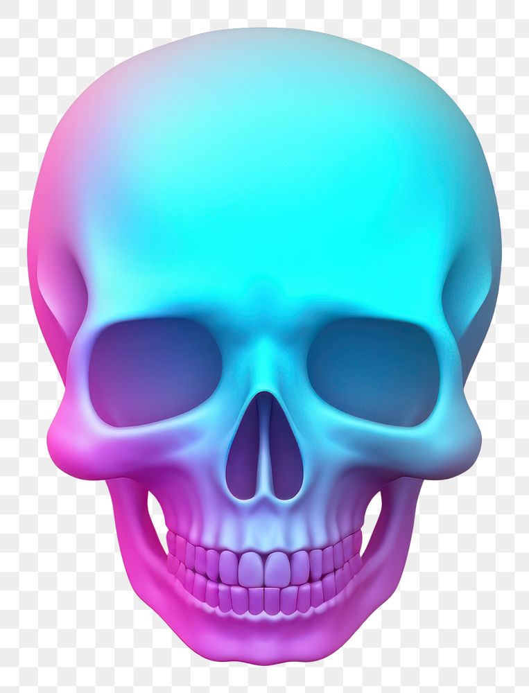 PNG  Abstract gradient illustration skull pink red glowing.