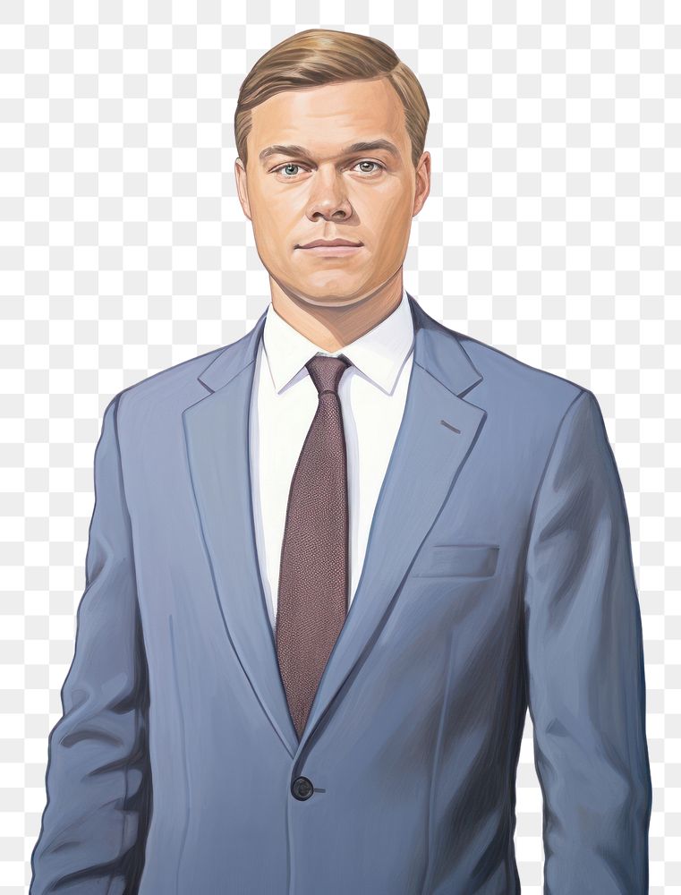 PNG Businessman portrait necktie blazer.