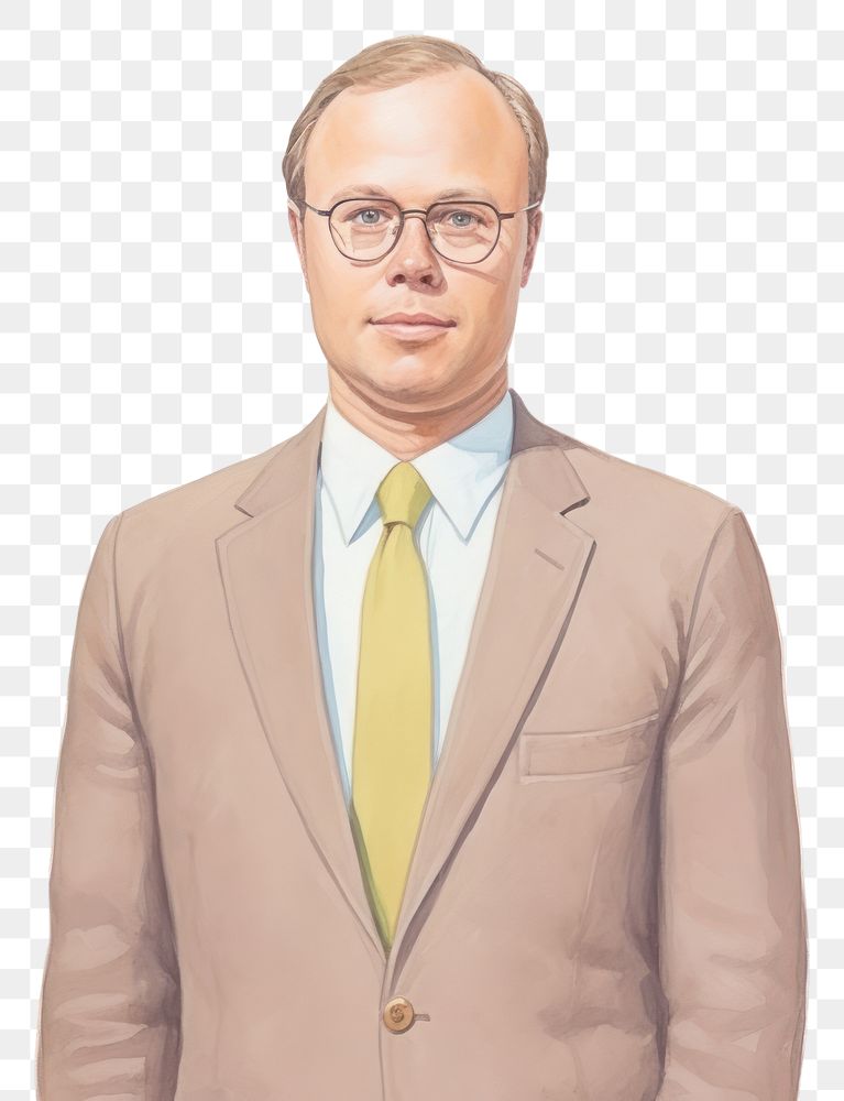 PNG Businessman portrait glasses blazer.