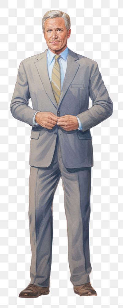 PNG Businessman standing blazer tie.