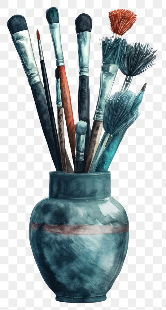 PNG  Vase watercolor brush paintbrush creativity.
