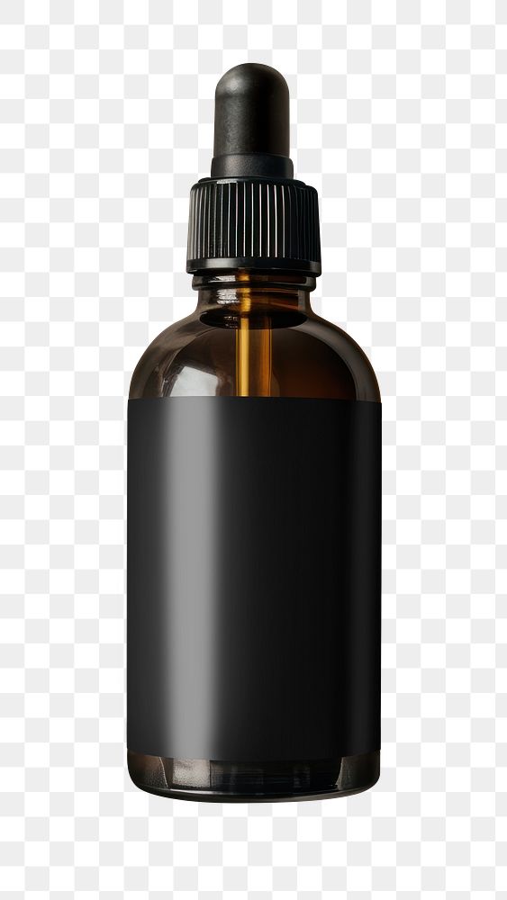 PNG Black dropper bottle, transparent background