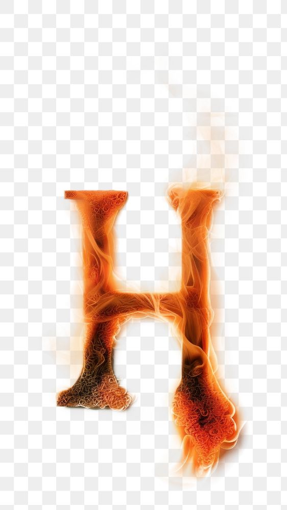 Burning letter H fire burning flame.