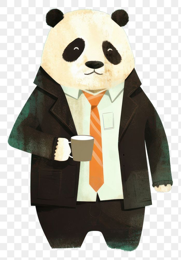 PNG Happy panda businessperson mammal animal bear.