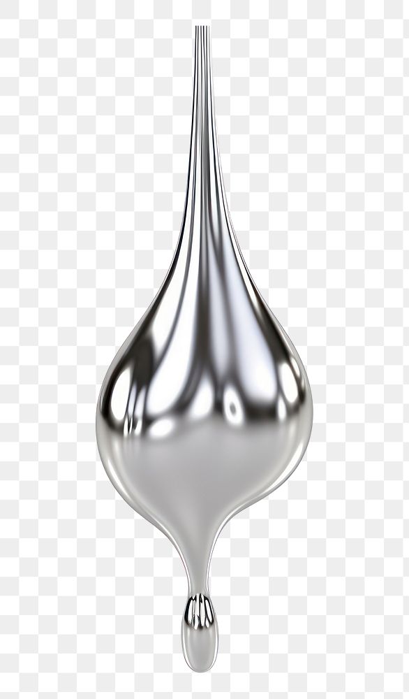 PNG Silver water drop dripping jewelry spoon metal.