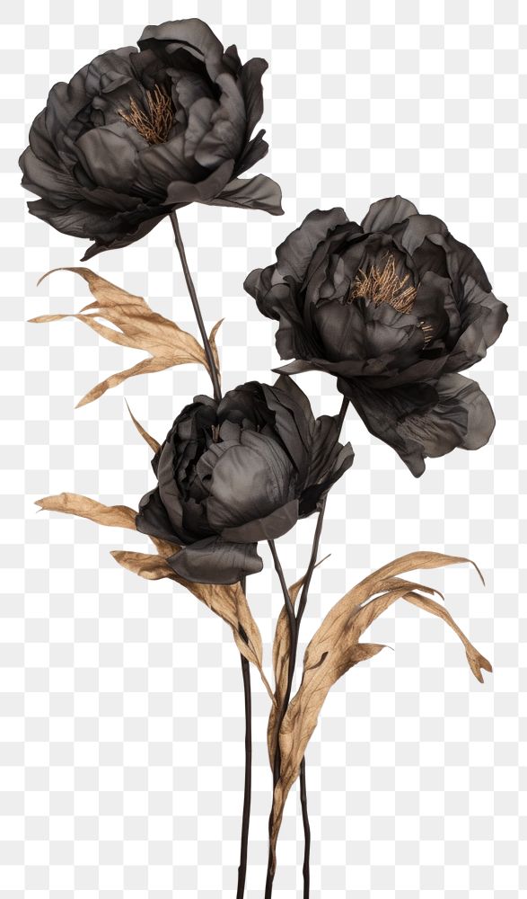 PNG Real pressed dark peonies flower plant inflorescence