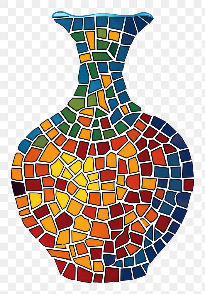 Mosaic tiles of pot vase art creativity.