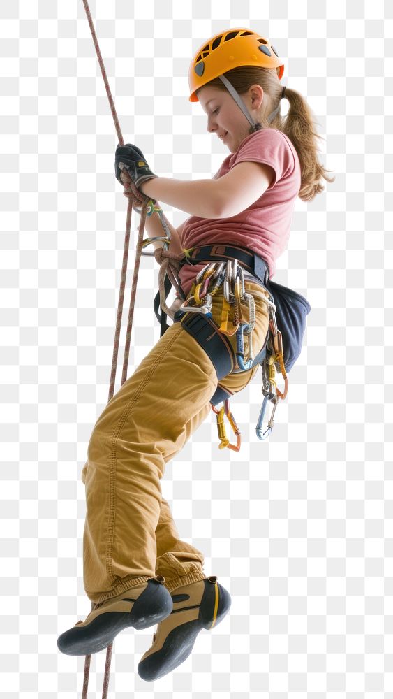 PNG Teenage girl in climbing recreation adventure footwear.