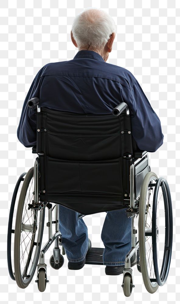 PNG Elderly sitting in Wheelchair wheelchair adult back.