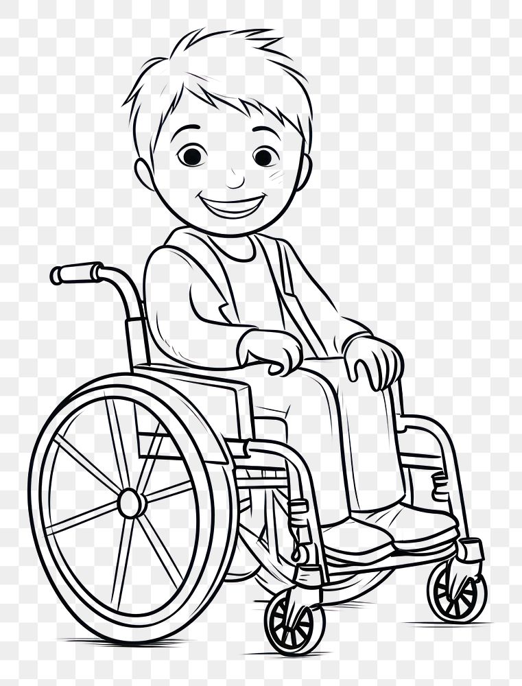 PNG A person sitting in a wheel chair wheelchair drawing sketch.