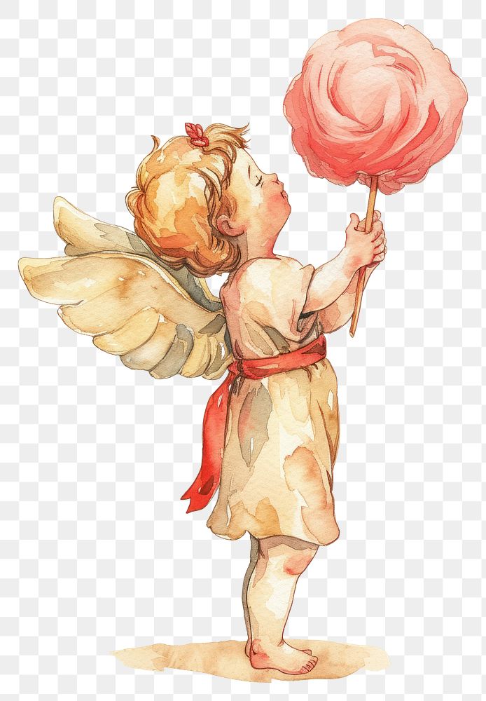 PNG  Cupid watercolor holding art representation.