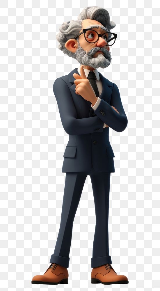 PNG Businessman figurine standing cartoon